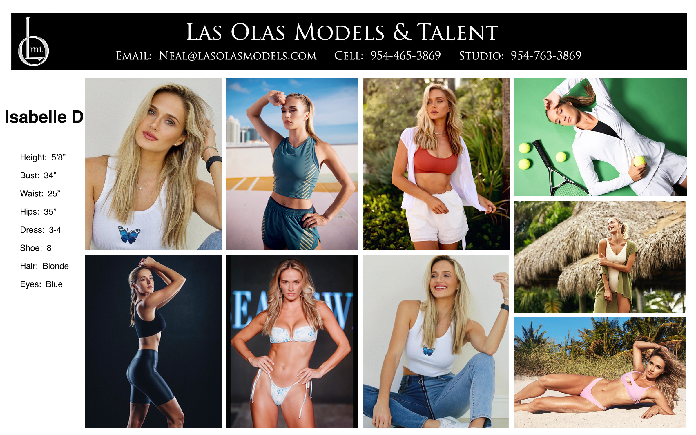 Models Fort Lauderdale Miami South Florida - Print Video Commercial Catalog - Las Olas Models & Talent - Isbelle D Comp