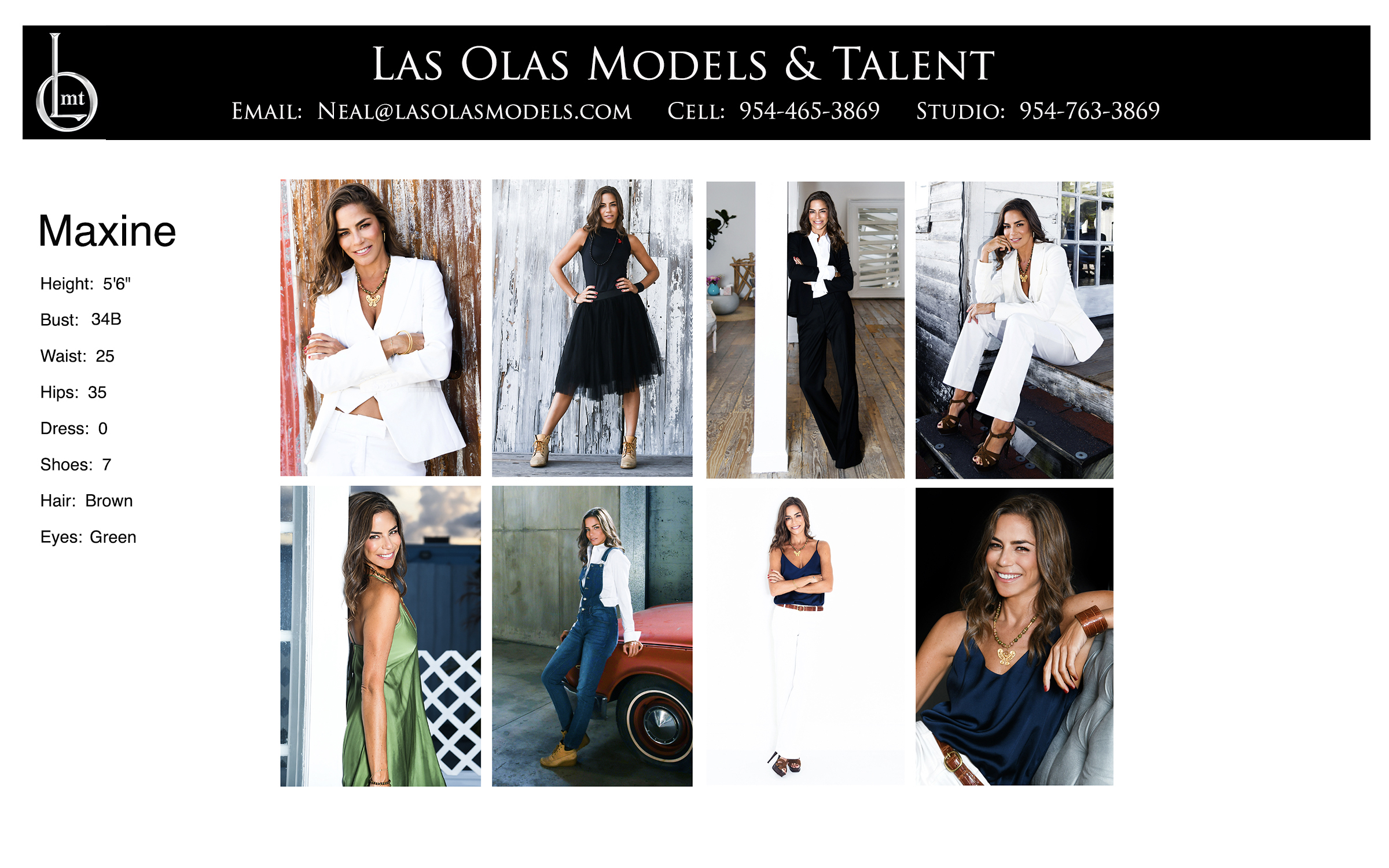 Models Fort Lauderdale Miami South Florida - Print Video Commercial Catalog - Las Olas Models & Talent - Maxine Comp