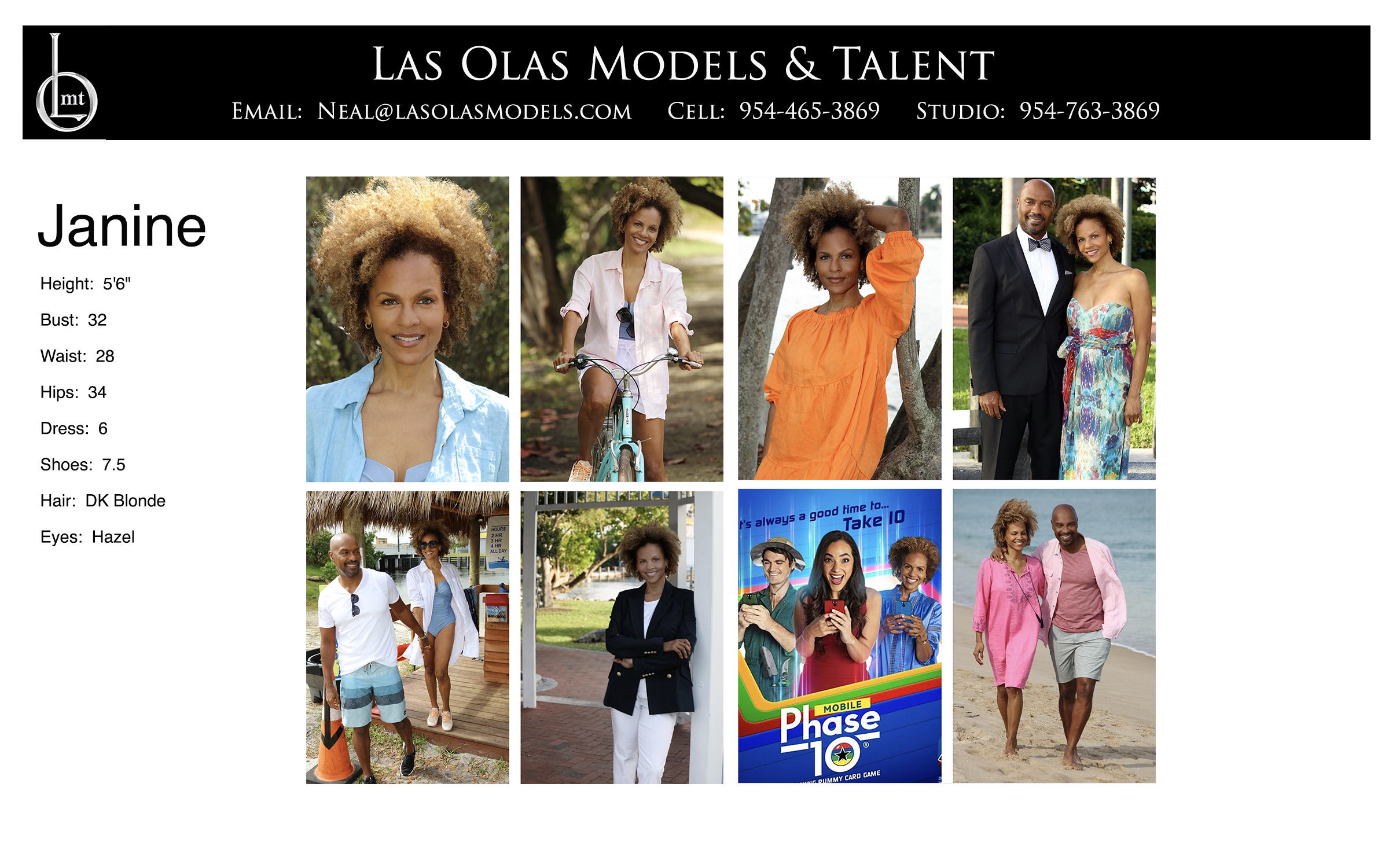 Models Fort Lauderdale Miami South Florida - Print Video Commercial Catalog - Las Olas Models & Talent - Janine  Comp
